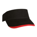 Brushed Cotton Twill Wave Visor w/ Contrast Trim (Black/Red)